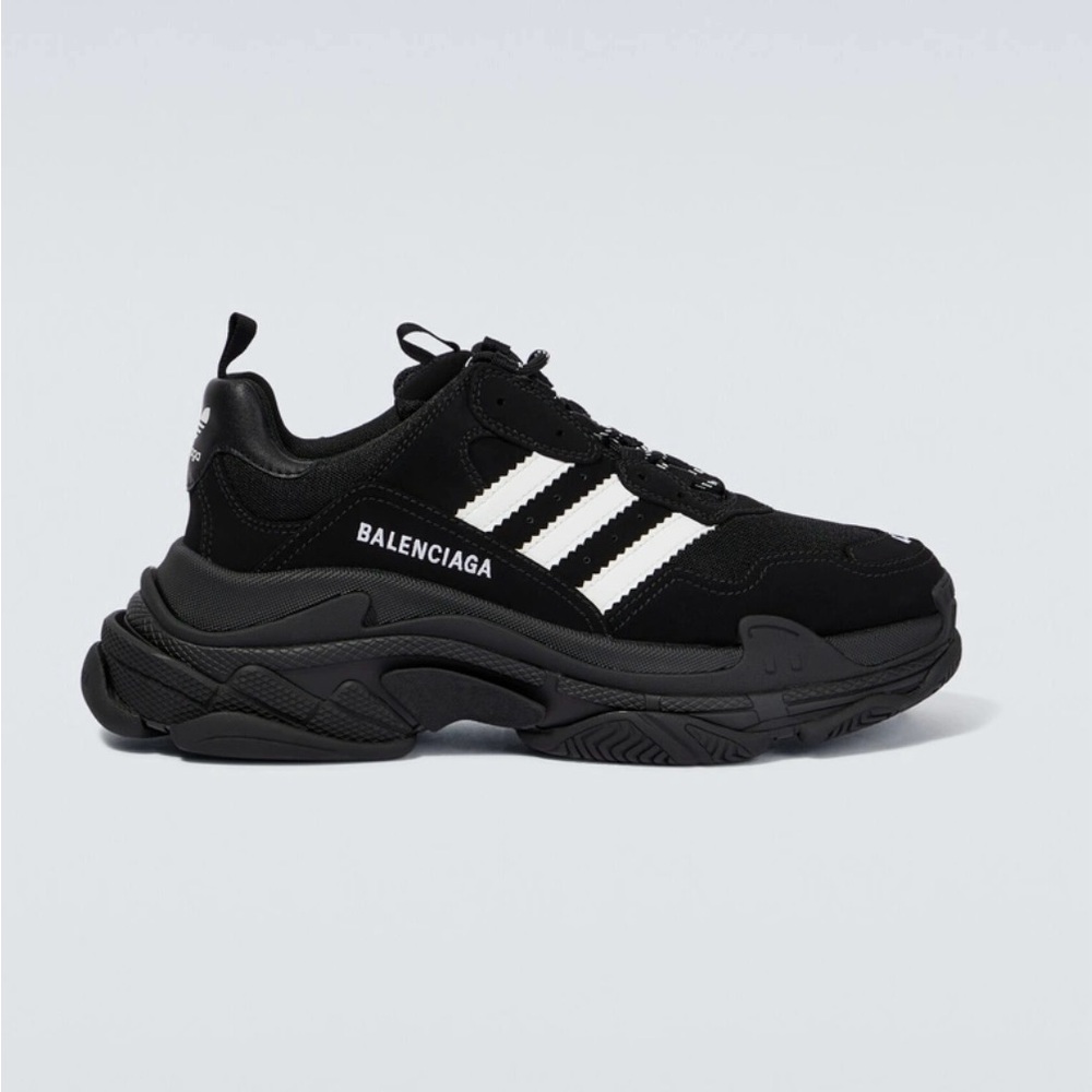 Balenciaga Black and White Athletic Shoes